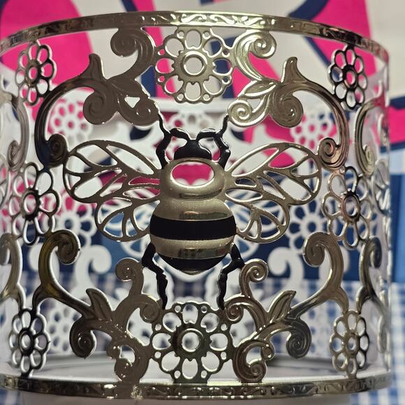 BBW Elegant Golden Bee Large 3 Wick Candle Holder - Picture 2 of 4